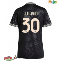 Camiseta Juventus Jonathan David #30 Tercera Equipación para mujer 2025-26 manga corta